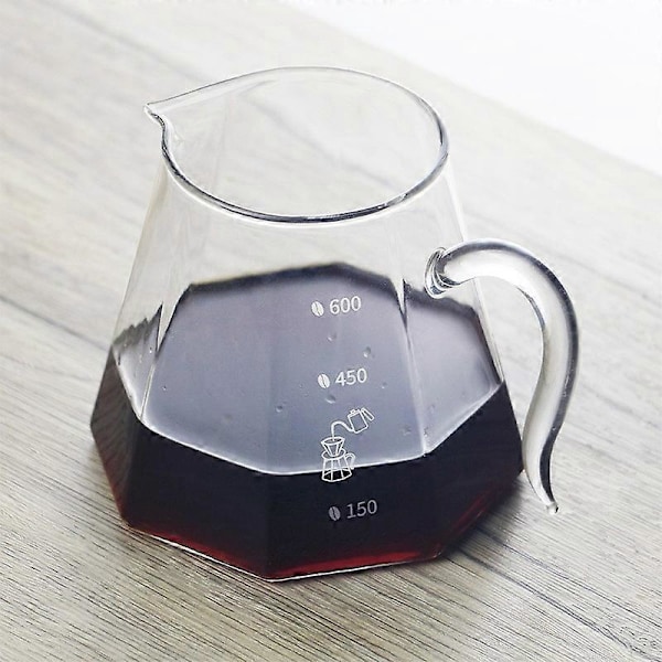 Åttekantet glasskanne for deling, 600 ml hver