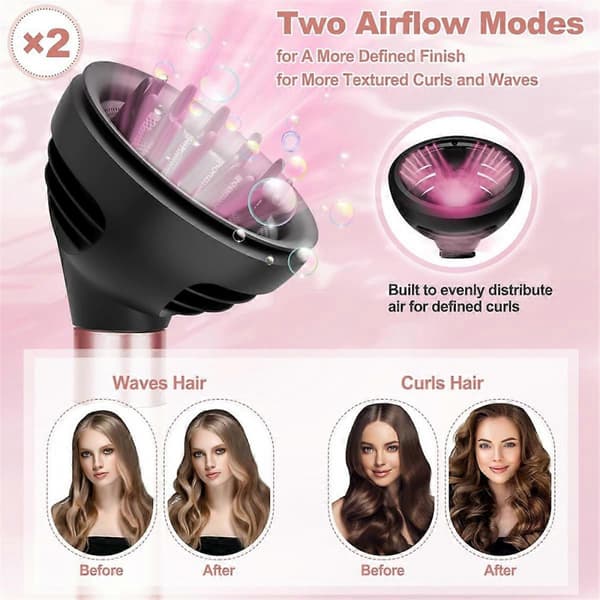 Wave Curl -diffuusori ja esimuotoilusuutin Dyson Airwrapille kiharoiden korostamiseen