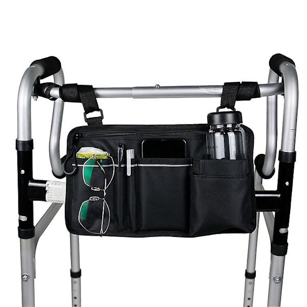 Tilbehør til kørestolsarmlæn, Sidetaske til rollator Opbevaring Kørestolstaske til rollator, rollator, el-scooter