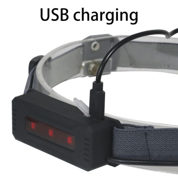 800 mAh USB genopladelig pandelampe, super lys pandebånd lysstribe