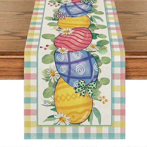 Plaid Daisy Æg Påske Dug til Indendørs Hjemmefest 33x183 cm