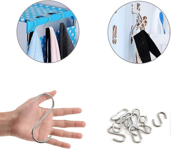 10 stk. S-formede kroge i rustfrit stål, stærke, ikke-magnetiske, multifunktionelle, til køkken og garderobe