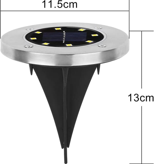 Speed 8 x LED aurinkolamppu upotettu lattiaspotlight