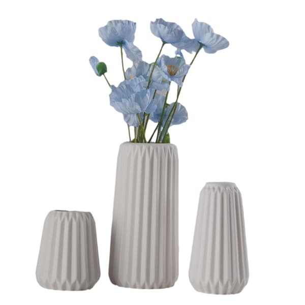 Vit keramikvas set om 3 - Modern minimalistisk bohemisk vas