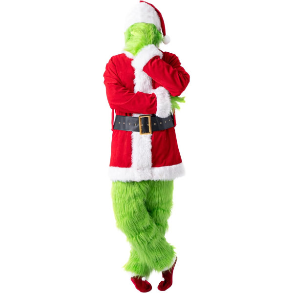 Grön Stor Monsterdräkt för män 7st Jul Deluxe Furry Vuxen Sa