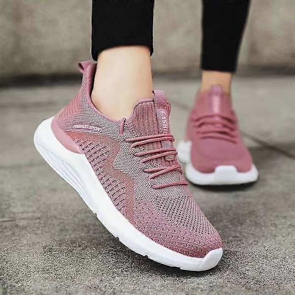 (Rosa EU40) Ortopediske sneakers for kvinner med støtte for fotbue, plantar fasciitt, ortopediske diabetessko, komfortable fritidssko for damer, atletiske sko