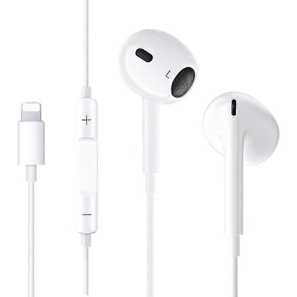 Øretelefoner for iPhone, HiFi Stereo Kablede Støyreduserende Hodetelefoner med Innebygd Mikrofon og Volumkontroll Kompatibel med iPhone 13/13Mini/13Pro