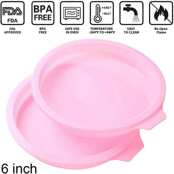 Rund Silikone Kageform 15 cm Bageform Non-Stick Bageform Silikoneform til Kager Brød Tærte 4 Stykker (Grøn)