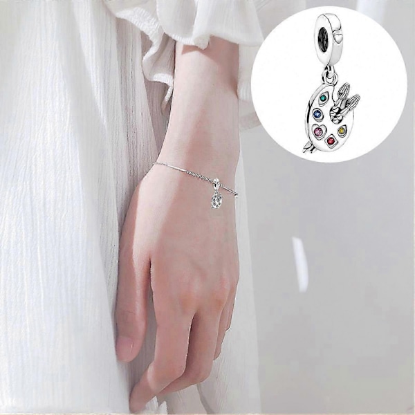 Pandora Kompatibel 925 Silverberlock för Konstnärspalettarmband - Perfekt för Kvinnliga Musiker