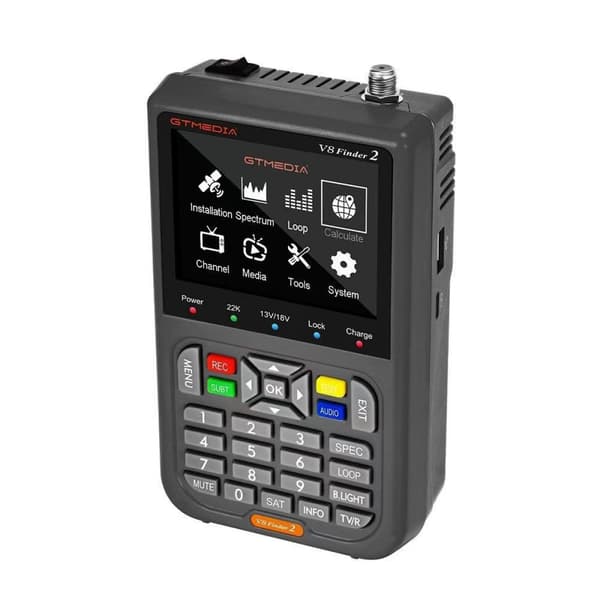 Kompatibel med V8 Sat Finder Pro 2 HD DVB-T2 Satellitsignalsökare DVB-S2X/S2/S/T2//C Automatisk beräkning av vinkel o