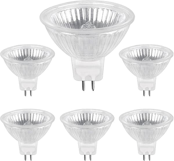 Halogenlampa GU5.3 35W 12V, 400lm varmvit 2700K dimbar, halogen spotlightlampa MR16, 6 st.