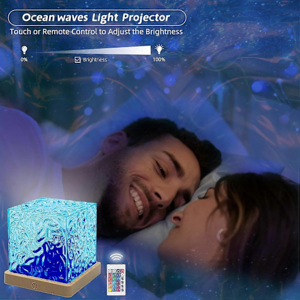 Nordlys Lampe, Bølge Ocean Vand Projektor Lys, 16 Farve Gradvis