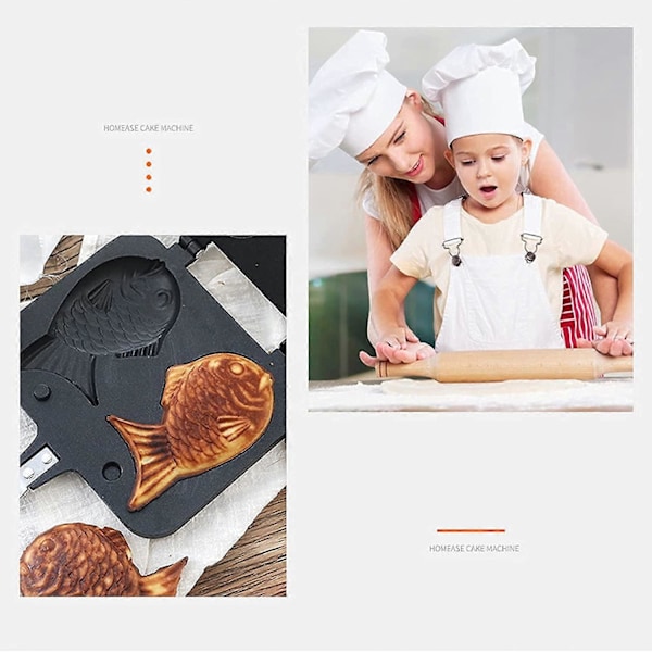 Stekpanna, Dubbelsidig Non-Stick Stekpanna Aluminium Dessertform 2-sidig Fiskformad Bakform
