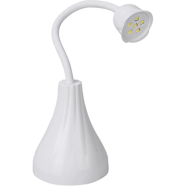 Mini Kannettava 18W Langaton Ladattava LED-kynsilamppu USB-kaapelilla (Valkoinen)