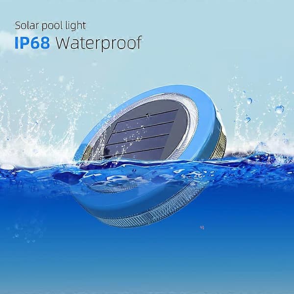 2 stk. Flydende Solar Pool Lights - Vandtæt Induktions LED-lys (Varmt Lys)