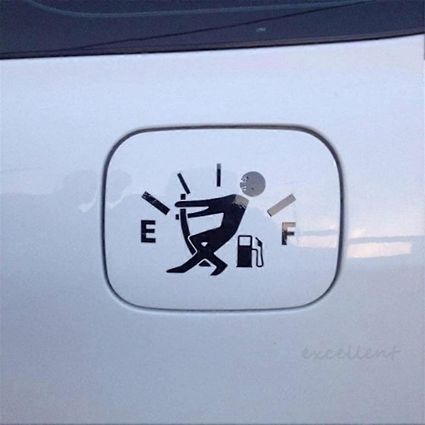 Rolig Bilsticker Bränsletanklock, Kreativa Bilstickers Rolig Sticker för Bil Dra Bränsletanklock (Svart)