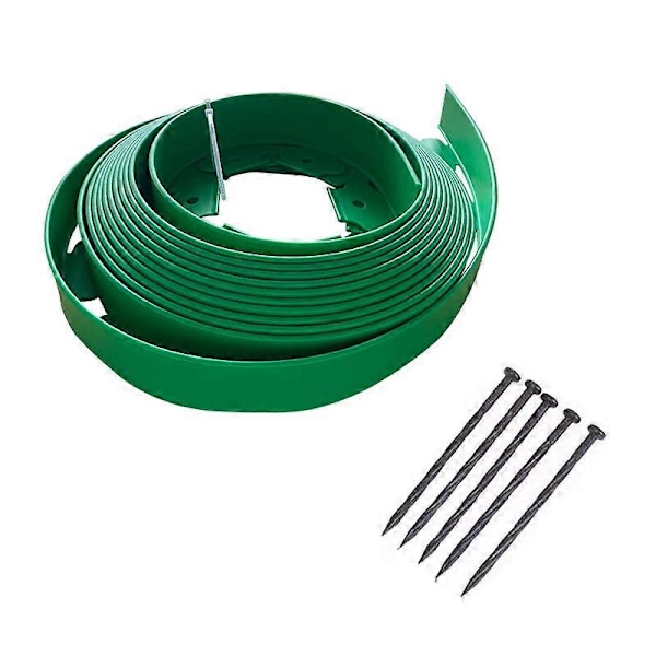 Grön Flexibel trädgårdskant 10 M grön höjd 5 CM + 30 pinnar