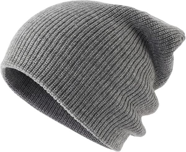 Stickad mössa för män kvinnor varma vinterhattar uppvikta mössor Skull Cap akryl Watch Hat mörk ljusgrå