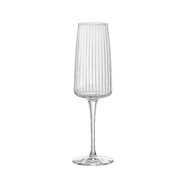 8.5 oz Proseccoglas - Set med 4 räfflade glas (Tål diskmaskin)