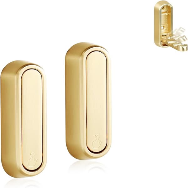 2 st Guld Fällbara Väggmonterade Krokar, Badrumsväggkrok Infällbar, för Upphängning av Jackor, Handdukar, Ryggsäckar
