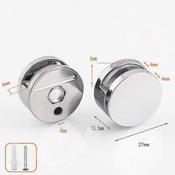 10 Stk. Zinklegering Glasclips Spejlclips Holder til 4-6mm Glas Klemme (Inklusive Tilbehør)