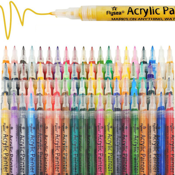 Highlighter Penselpenna med tygpåse, Assorted Col