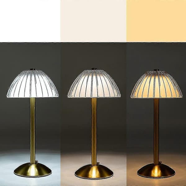 Oppladbar Trådløs Skrivebordslampe, Dimbar LED Nattbordslampe for Stue