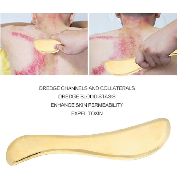 Guasha-työkalu messinkiä, kaavintalauta, hierontalaite, Fascia-hieronta, lihaskivun lievitys, Gua Sha -työkalu