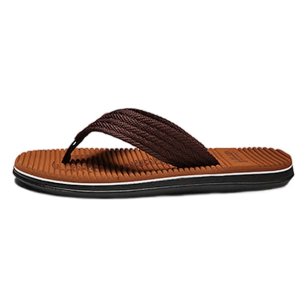 Moderigtige herreslippers med stofremme, skridsikre slippers med blød sål til stranden, simple slippers med spænde