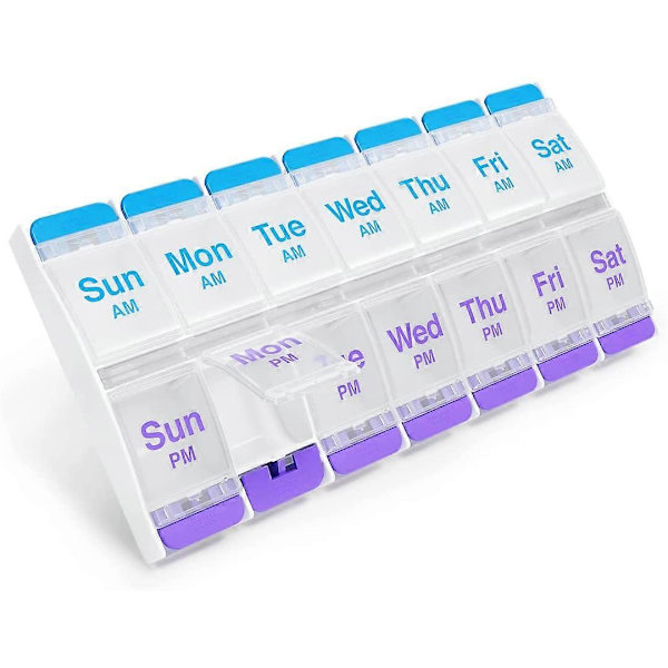 Ezy-Dose AM/PM Pillerplanerare med Tryckknapp (XL)