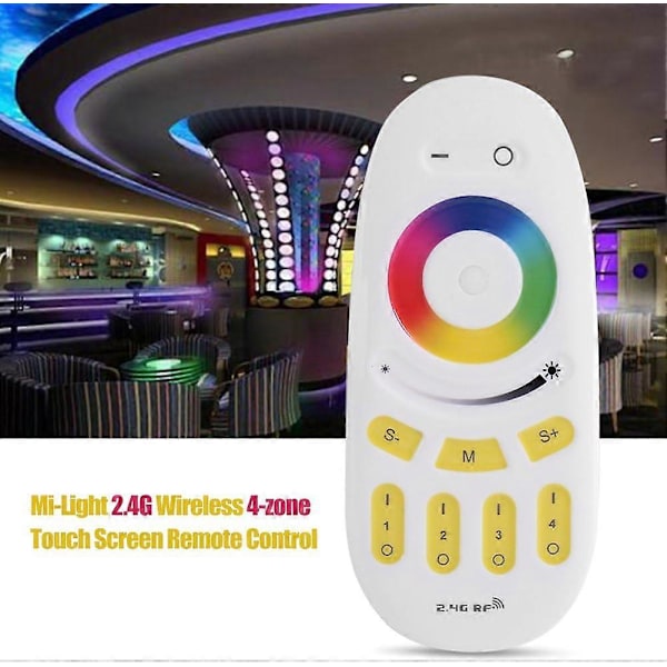 RF LED -kaukosäädin, 2.4G RGBW -kaukosäädin 4-vyöhykkeinen kosketus-LED-ohjain RGB LED -himmenninohjain Milight RGBW LED -lampulle, RGB LED -nauhavalolle