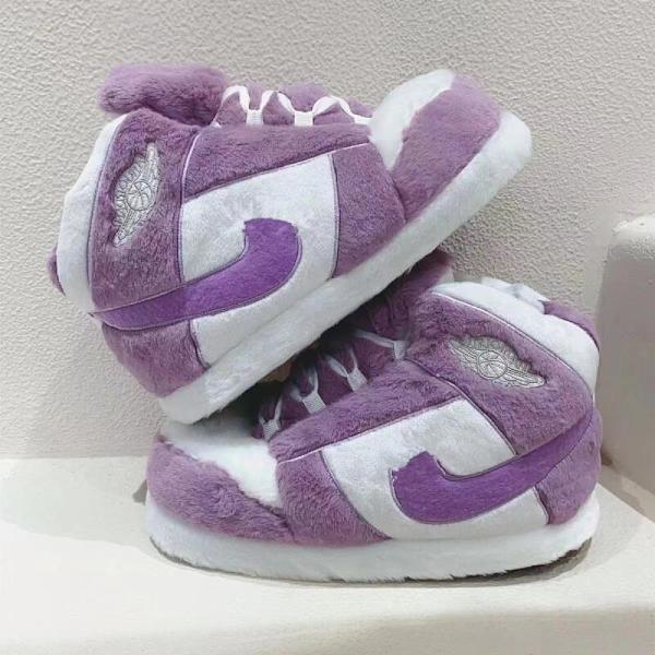 AJ Bomullstofflor, vinter inomhus utomhus tofflor Purple
