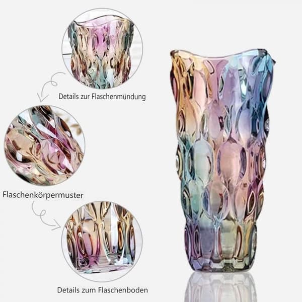Uknuselig Blomsterglassvase 2.4lb 9.5tommer Glitrende Bohème-stil