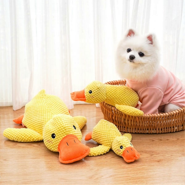 Rauhoittava Ankka Koiran Lelu Quack-Quack Ankka Lemmikkilelu Pehmo Vinku Ankka Lelu Interaktiivinen Keltainen Ankka Pennun Vetolelu Purulelu