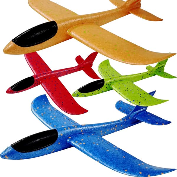 4-pakning flyleker, 18,9\" skumglidefly, manuell kasting, morsomt fly