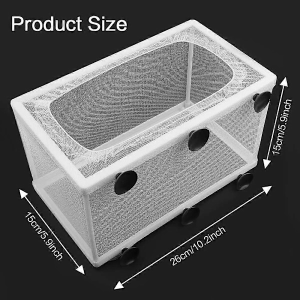 akvarie avelsbox förpackning fiskkläckeri isoleringsbox akvarie yngel kläckeri nät med sugkoppar för akvarium