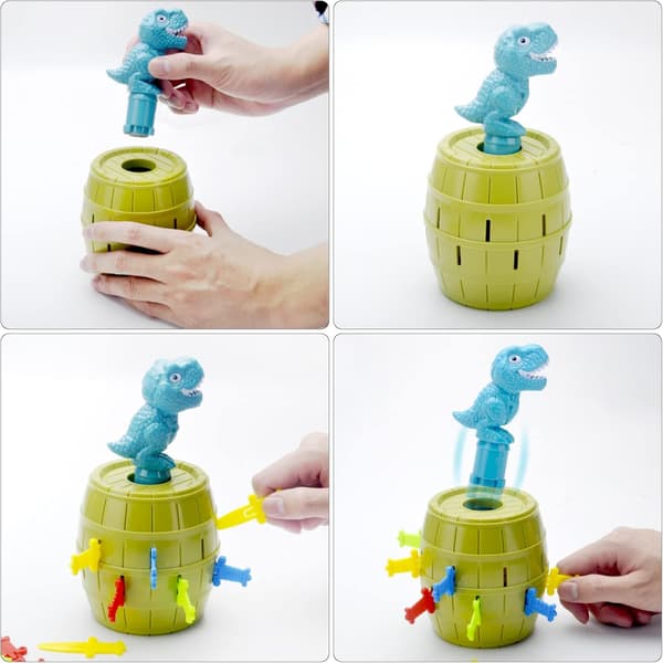 Pop Up Dinosaurlegetøj til 3-8-årige drenge og piger, klassiske pop-up brætspil til børneaction, børnefestspil, 3+ år