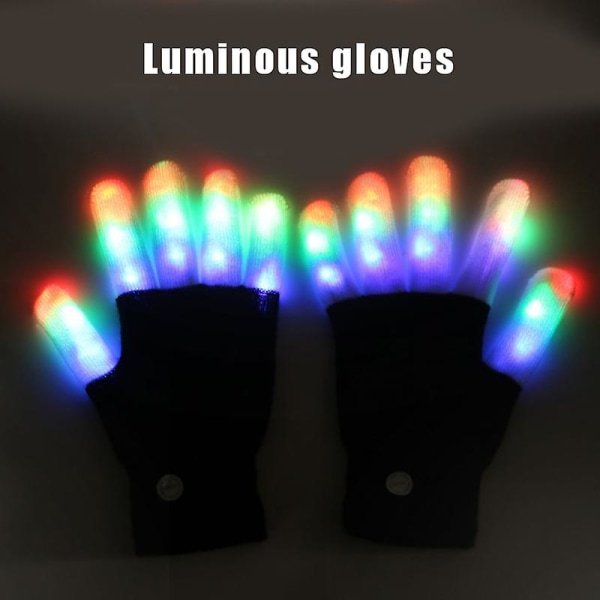 Finger Glow Handskar Led Light Full Finger Handskar Blinkande Vuxna modeller