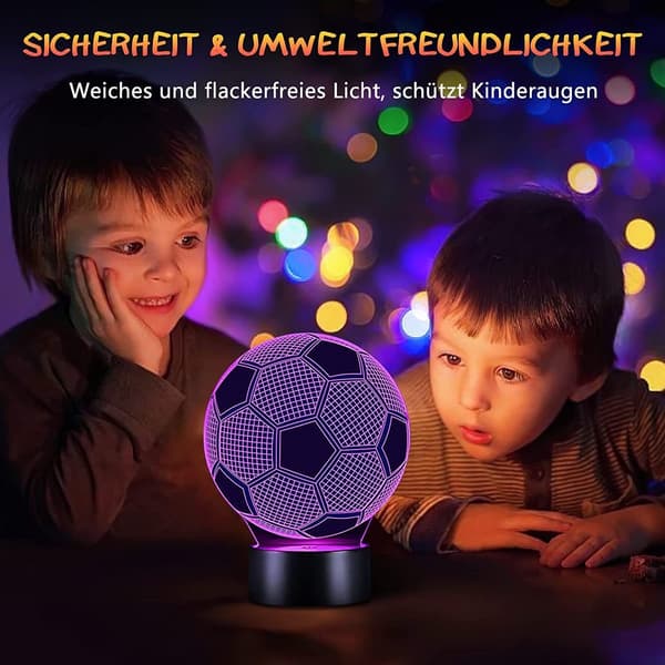 LED Nattlampa 16 Färger 3D Fotboll Present LED Integrerad