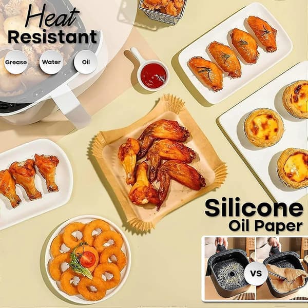 Airfryer-papper engångs kvadratiska airfryer-pappersark 100 st.