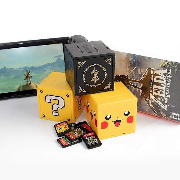 Spelkortsfodral för Switch, Spelkortshållare för Nintendo Switch-spel med 16 fack (Gul)