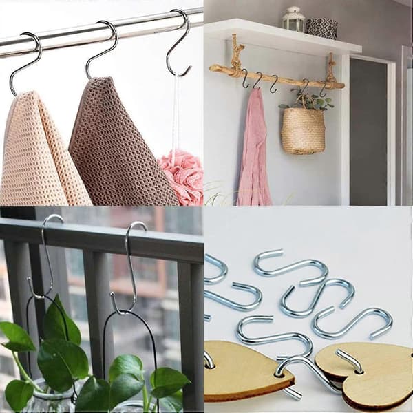 10 stk. S-formede kroge i rustfrit stål, stærke, ikke-magnetiske, multifunktionelle, til køkken og garderobe