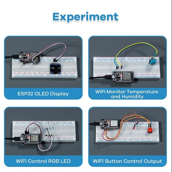 Kit ESP32 ESP 32S WIFI I OT Udviklingskort til Projekt Læringssæt Basis Kit med Tutorial DIY