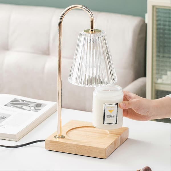 Duftende lysvarmerlampe Flameless lysvarmer og duftdiffuserlampe for hjem soverom stue (vanlig EU, champagne)
