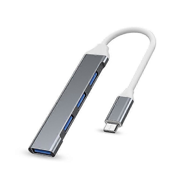 Silver USB 3.0 Hub 4 Port USB Hub Höghastighets Type c 5Gbps Splitter för PC Datortillbehör Multiport HUB 4 Port USB 3.0 2.0