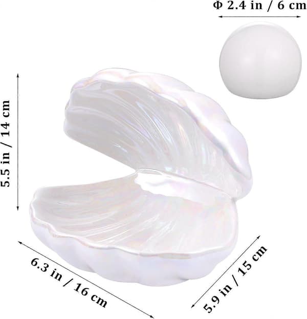 Shell Pearl Natlampe Keramisk LED Lampe til Soveværelse Accent Lampe til Hjemmet