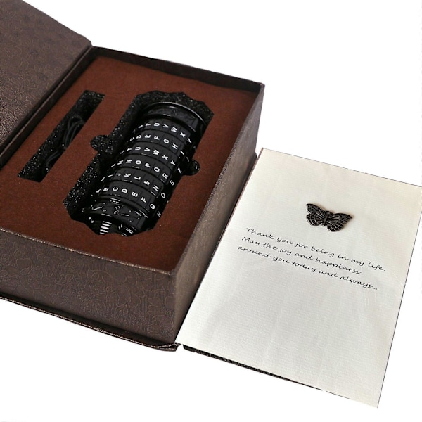 Cryptex Da Vinci Code Mini Cryptex Låse Puslespillbokser med Skjult Svart