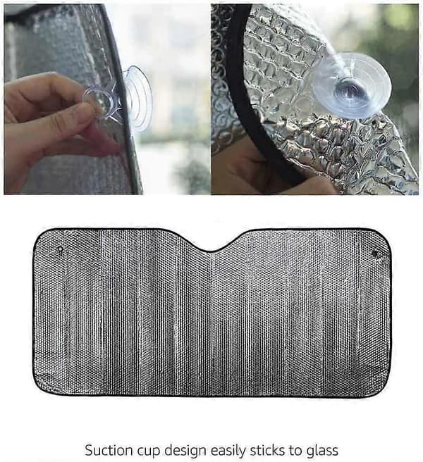 2 stk. Sammenfoldelig Anti-UV Solskærm til Forrude 140 x 70 cm Tykkelse 2 mm