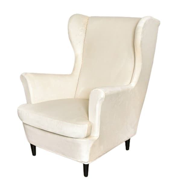 Öronlappsfåtöljöverdrag, 1 del, överdrag, tigerprint, beige