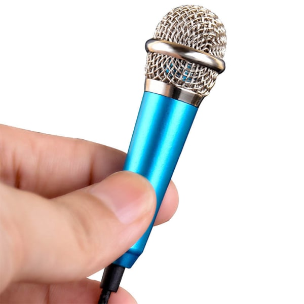 Mini portabel instrumentmikrofon för sång blå